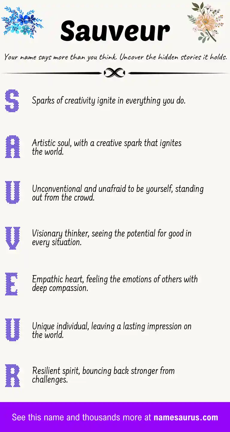 Acrostic poem about Sauveur.