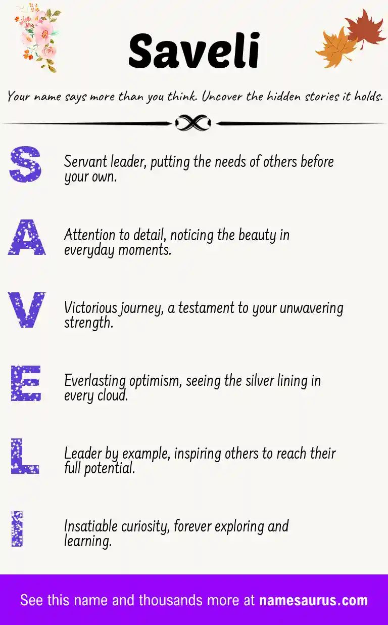 Acrostic poem about Saveli.