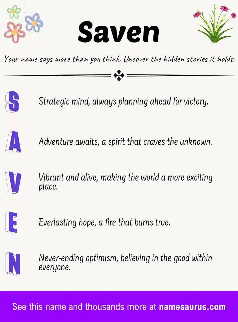Acrostic poem about Saven.