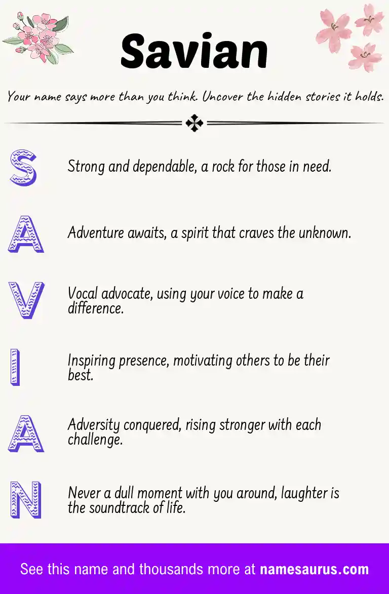 Acrostic poem about Savian.