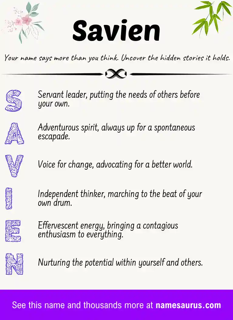Acrostic poem about Savien.