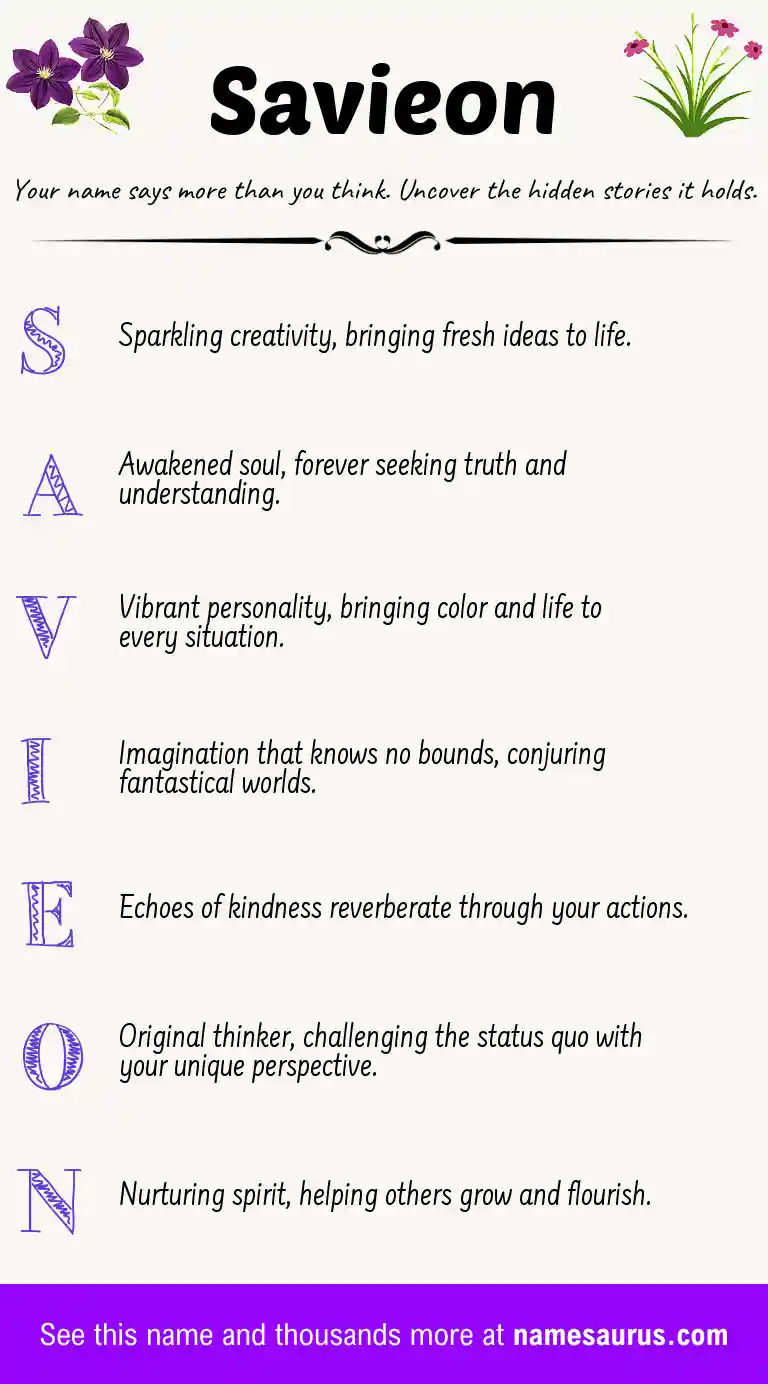 Acrostic poem about Savieon.