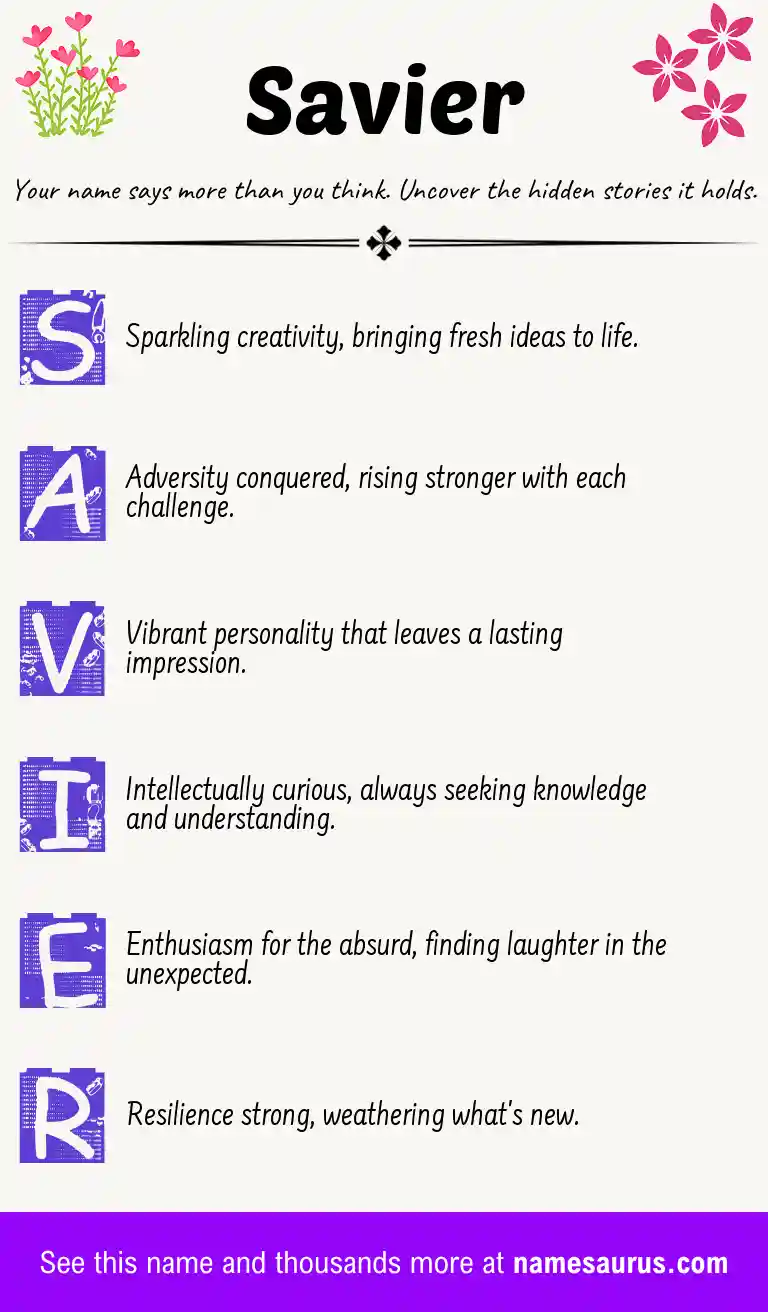 Acrostic poem about Savier.