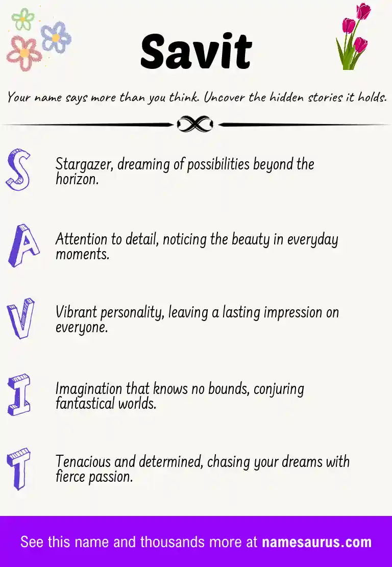Acrostic poem about Savit.