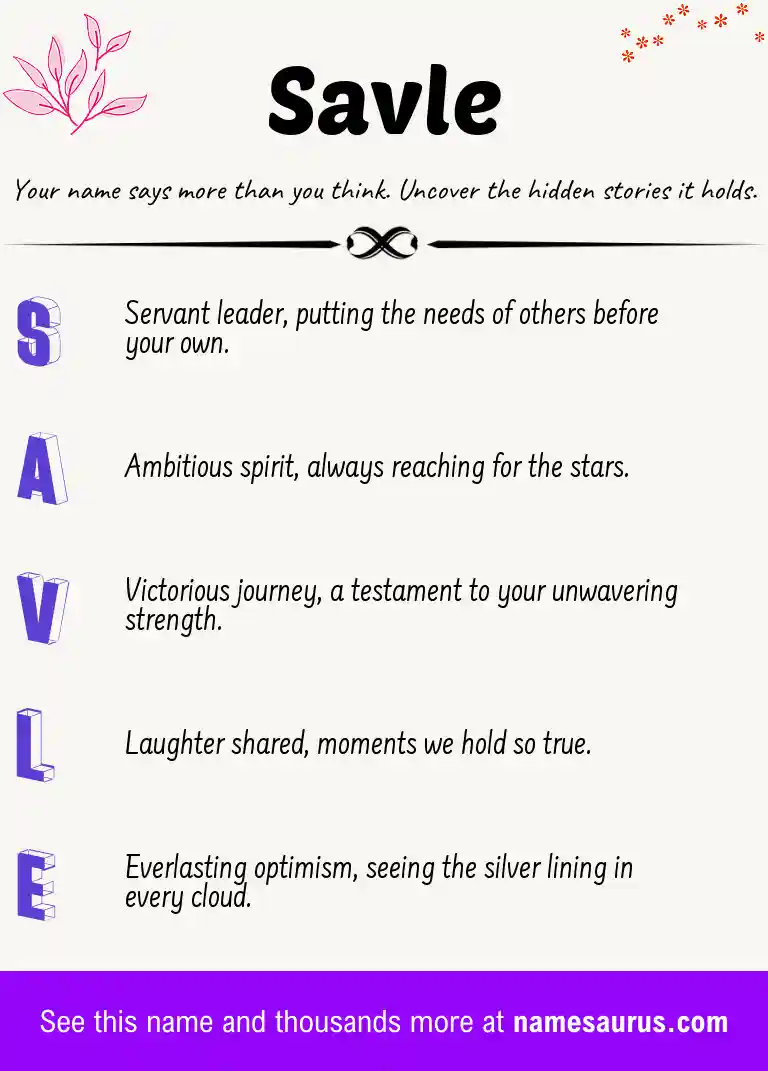 Acrostic poem about Savle.