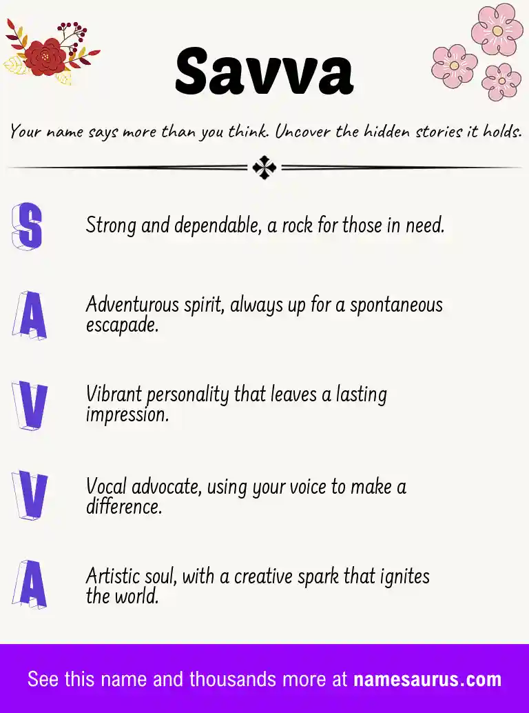 Acrostic poem about Savva.