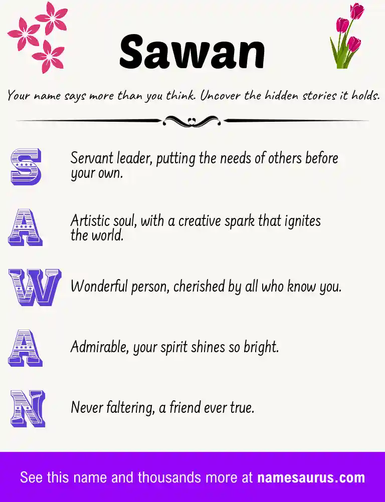 Acrostic poem about Sawan.