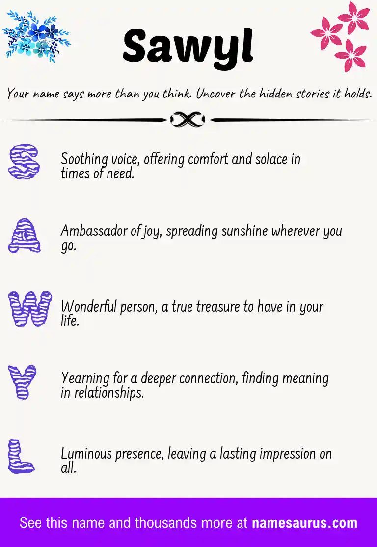 Acrostic poem about Sawyl.