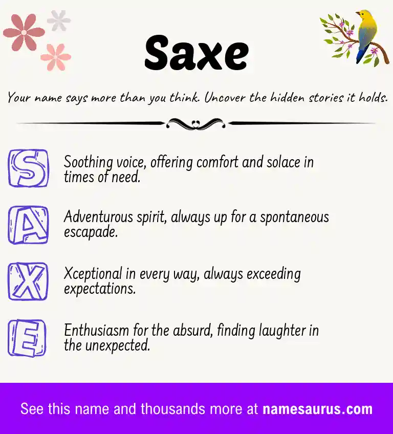 Acrostic poem about Saxe.
