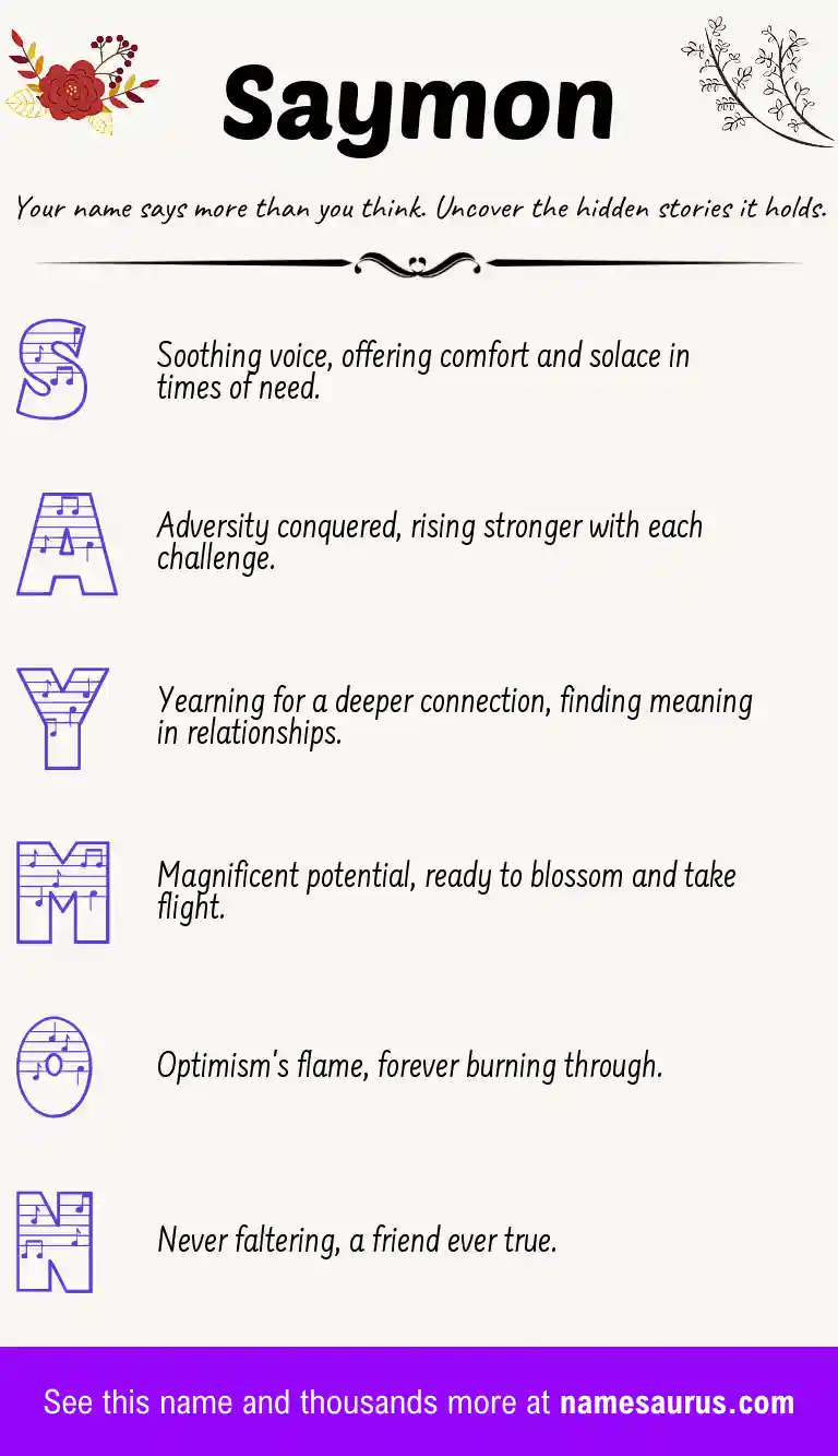 Acrostic poem about Saymon.