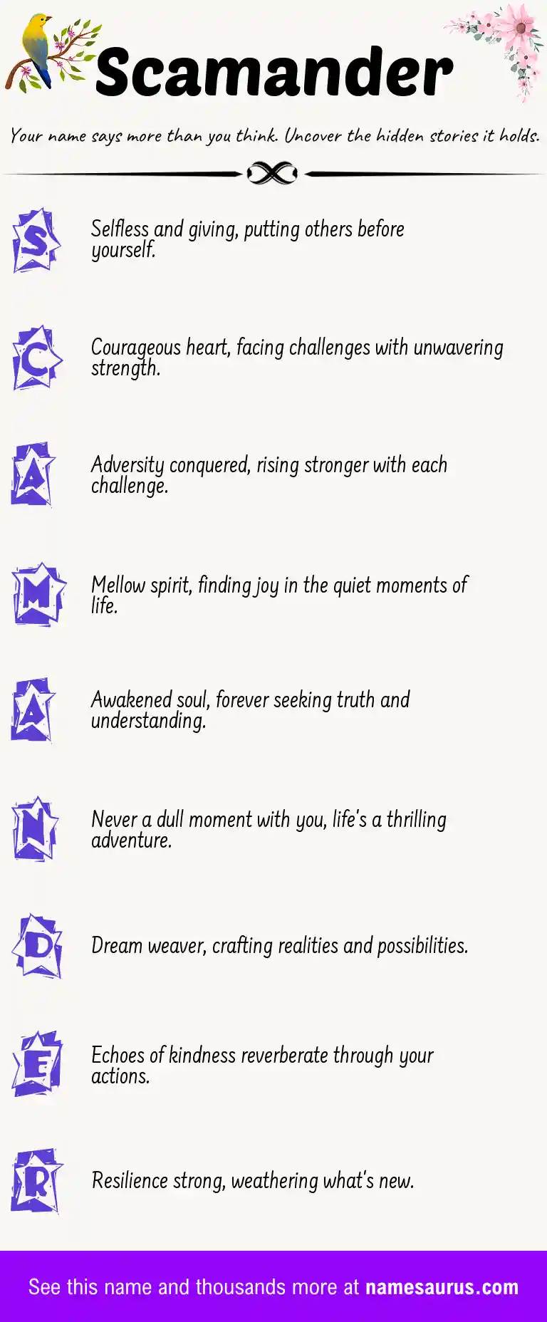Acrostic poem about Scamander.