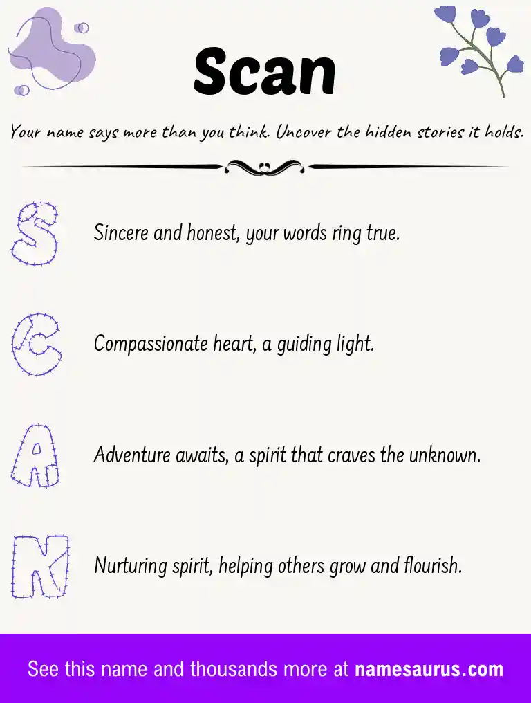 Acrostic poem about Scan.