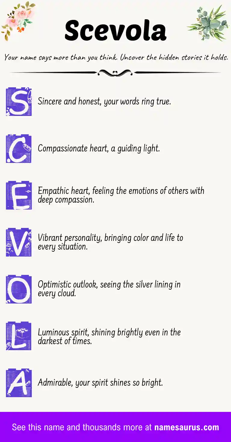 Acrostic poem about Scevola.