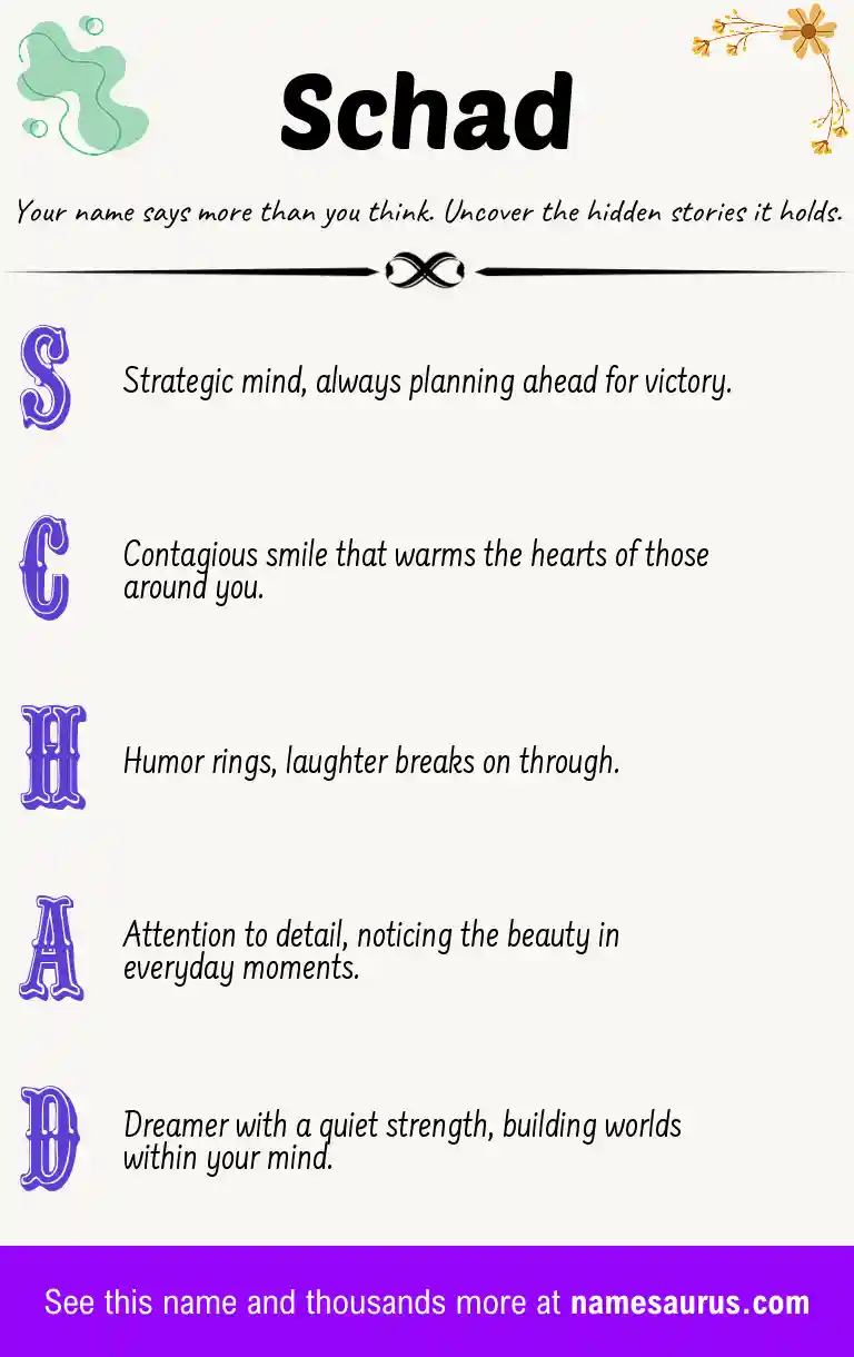 Acrostic poem about Schad.