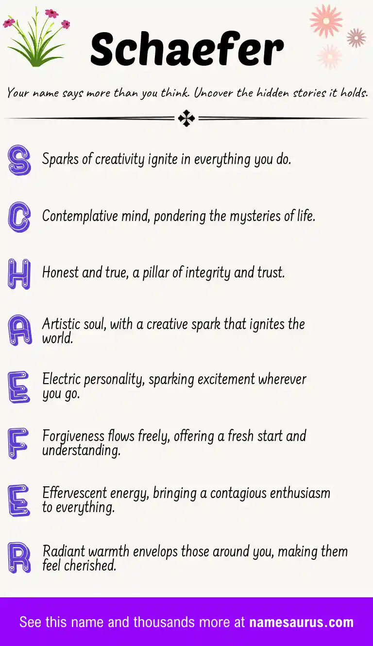 Acrostic poem about Schaefer.