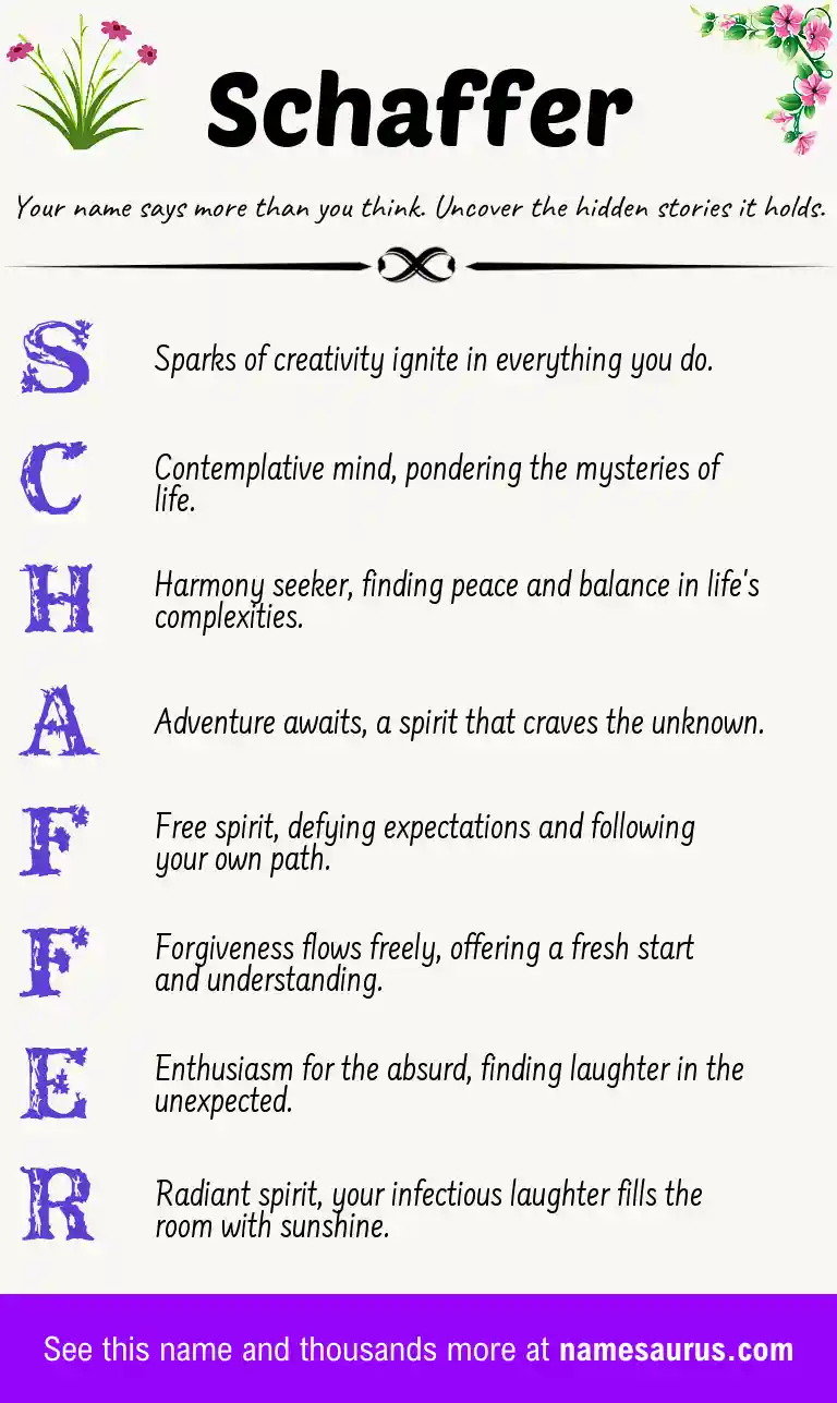 Acrostic poem about Schaffer.