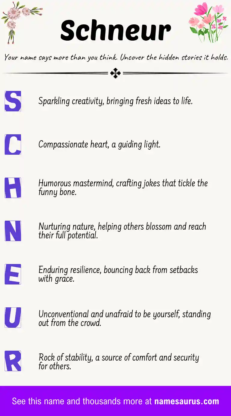 Acrostic poem about Schneur.
