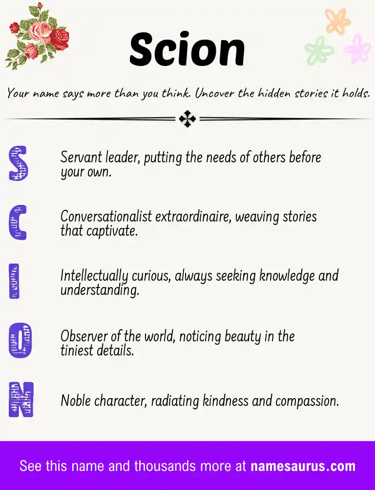 Acrostic poem about Scion.