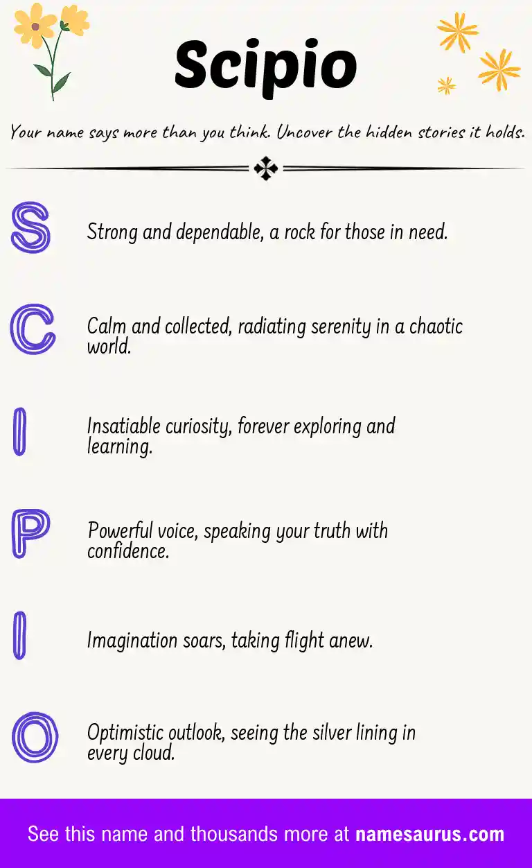 Acrostic poem about Scipio.