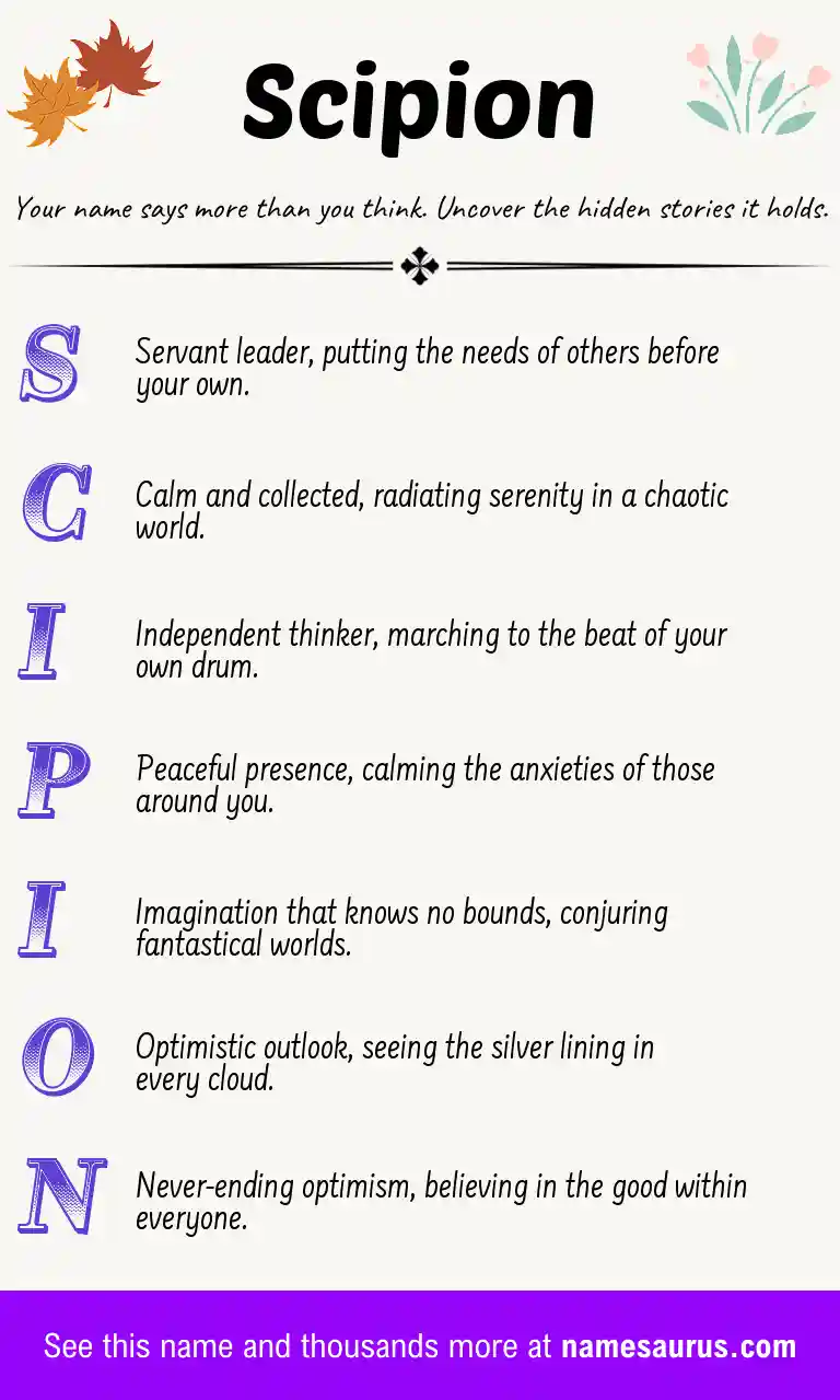 Acrostic poem about Scipion.