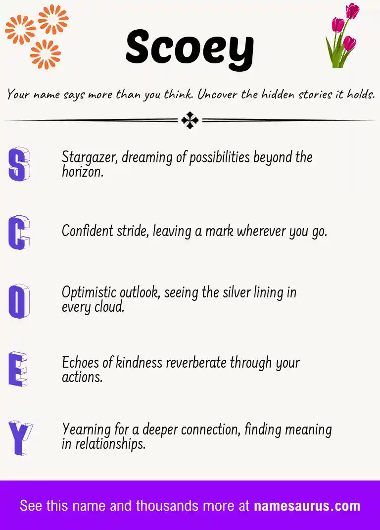 Acrostic poem about Scoey.