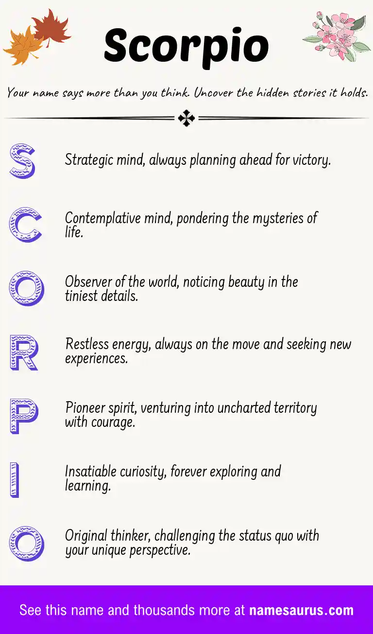 Acrostic poem about Scorpio.