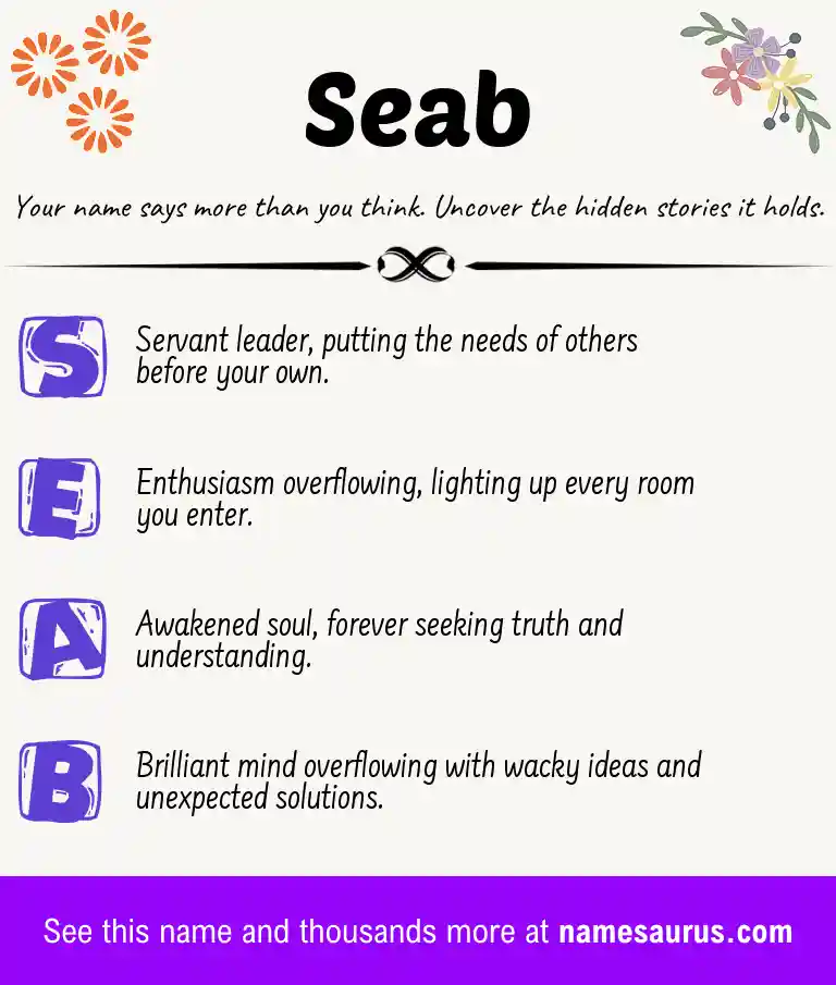 Acrostic poem about Seab.