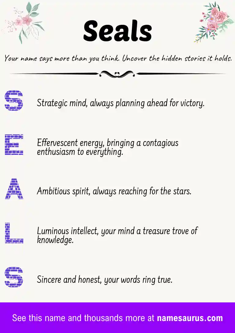 Acrostic poem about Seals.