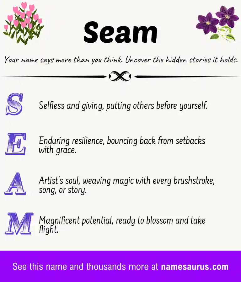 Acrostic poem about Seam.