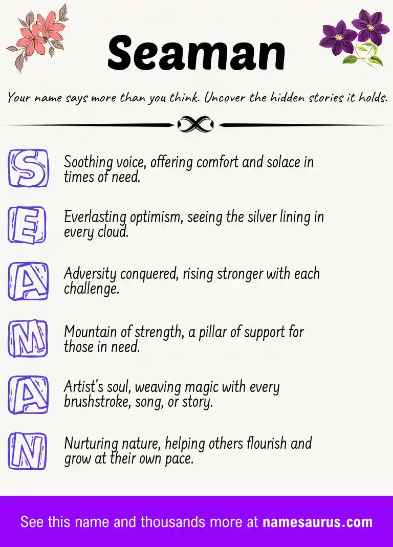 Acrostic poem about Seaman.