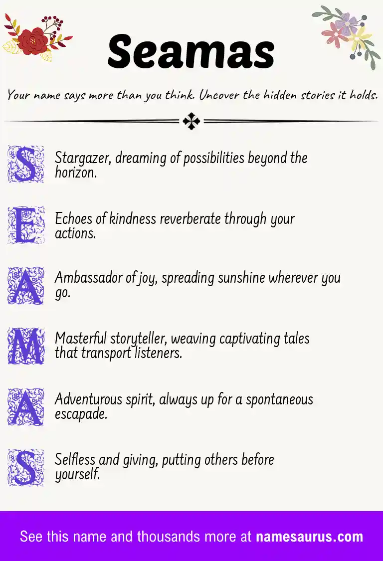 Acrostic poem about Seamas.