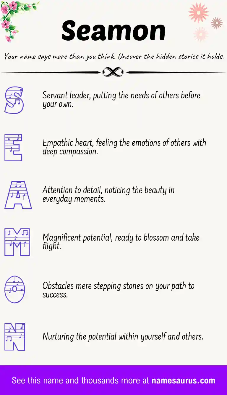 Acrostic poem about Seamon.