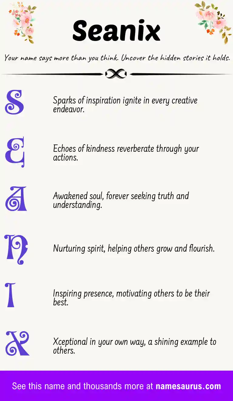 Acrostic poem about Seanix.