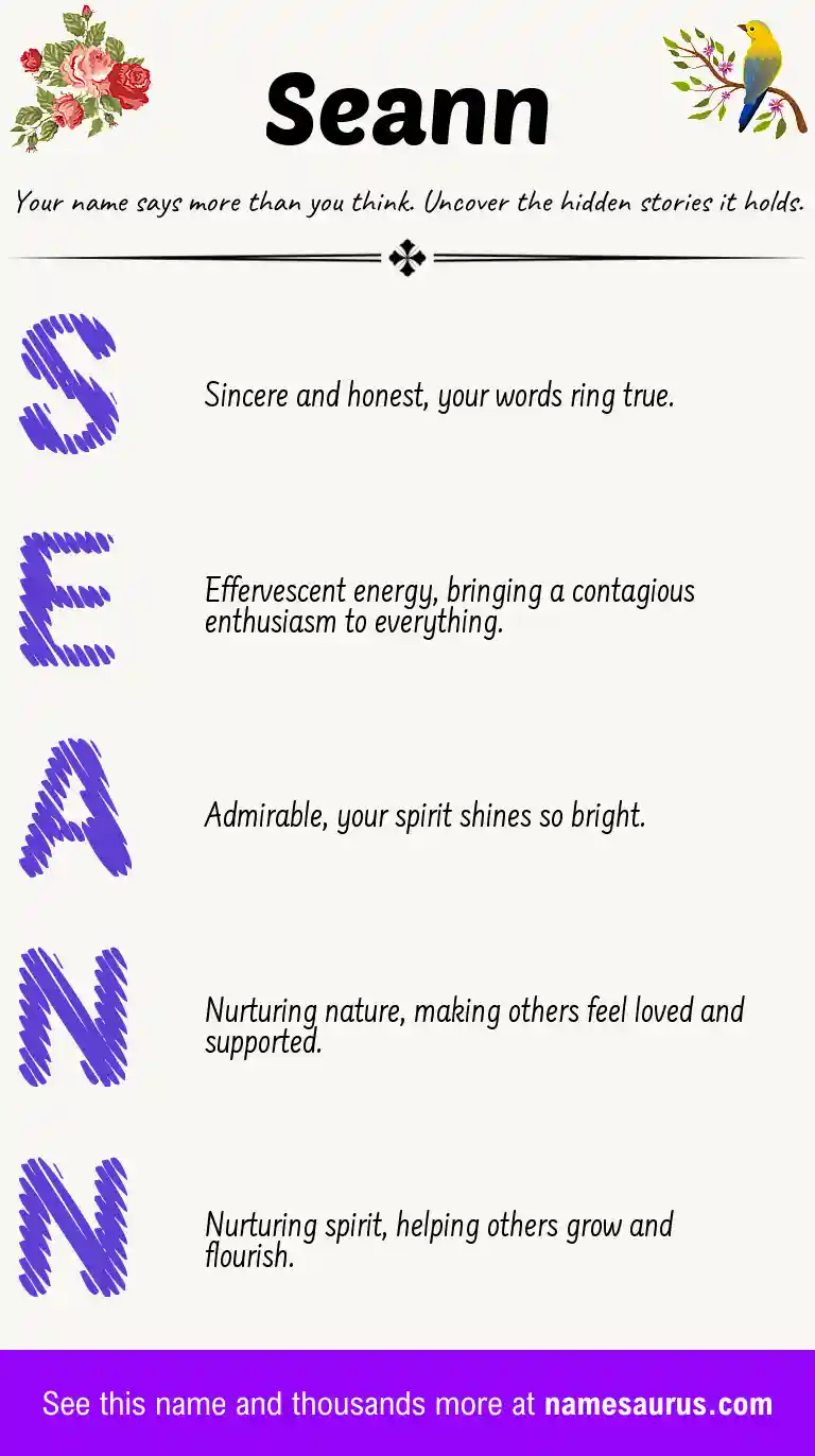 Acrostic poem about Seann.