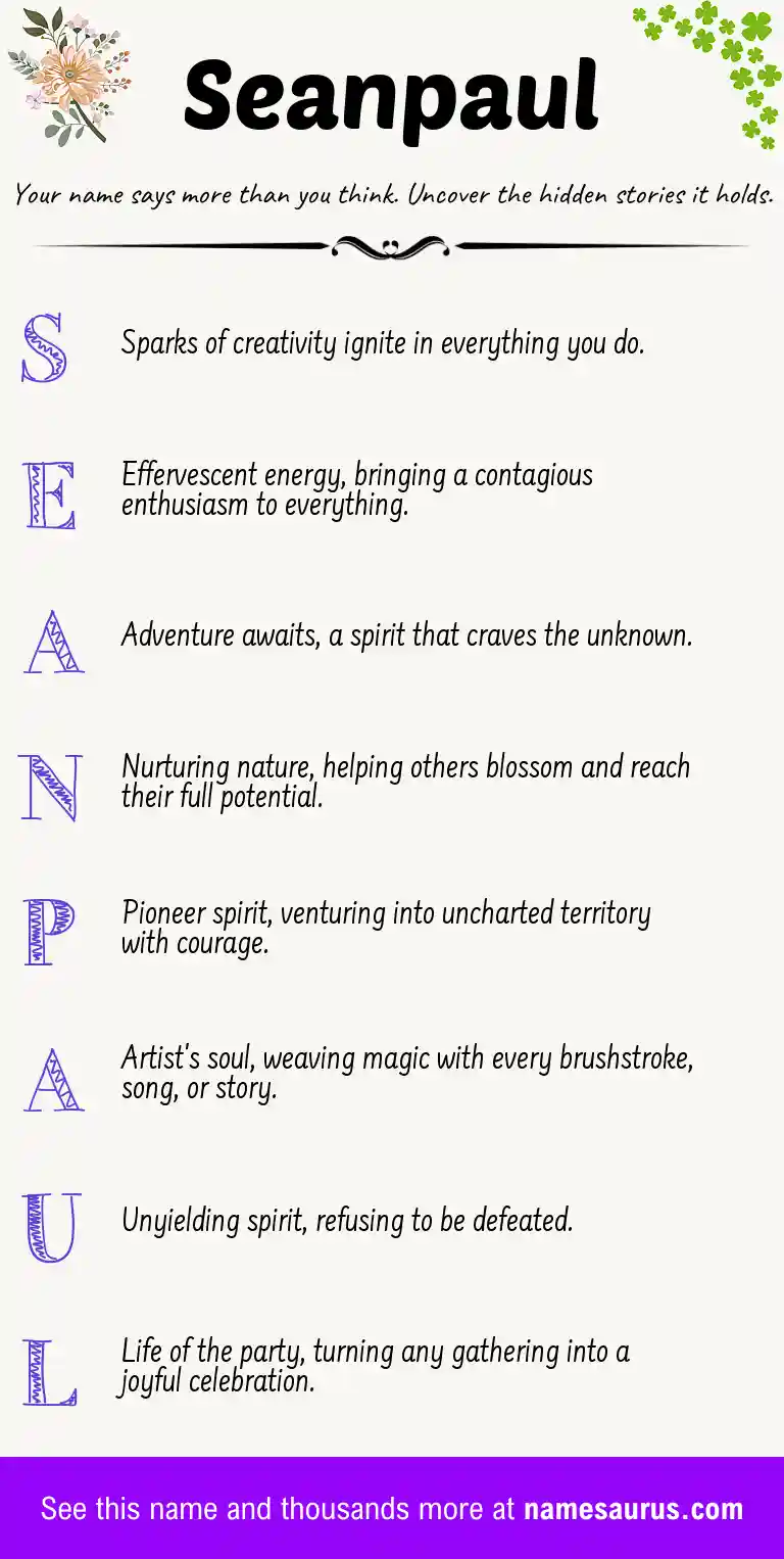 Acrostic poem about Seanpaul.