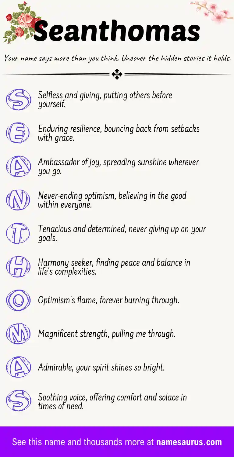Acrostic poem about Seanthomas.