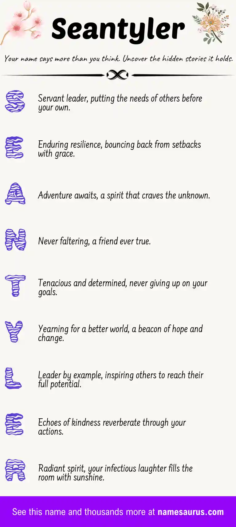 Acrostic poem about Seantyler.