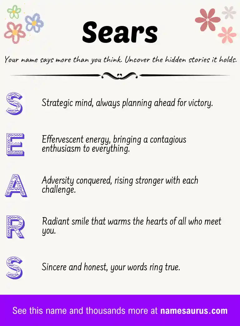 Acrostic poem about Sears.