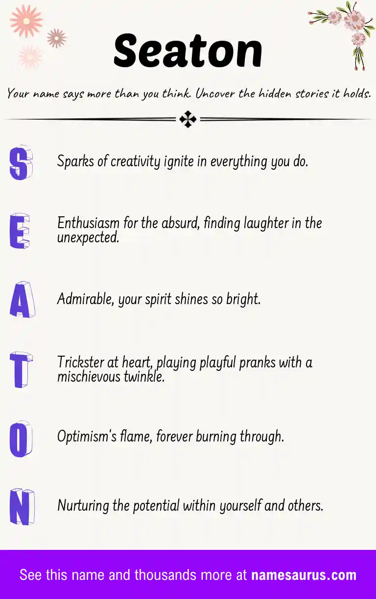 Acrostic poem about Seaton.
