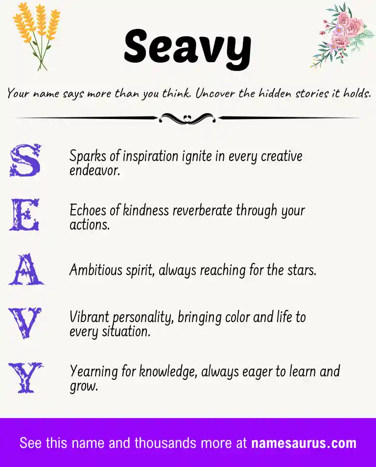 Acrostic poem about Seavy.