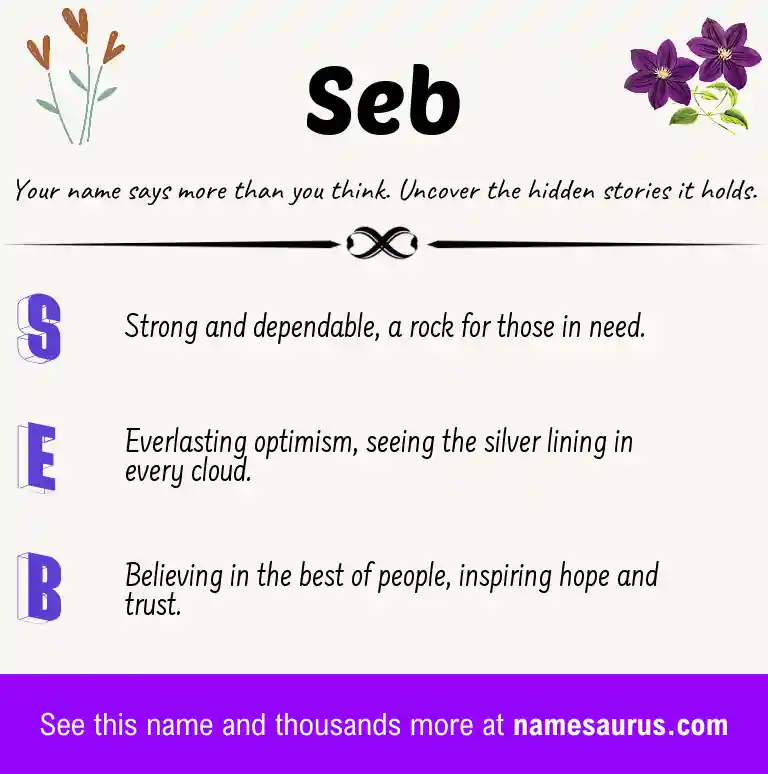 Acrostic poem about Seb.