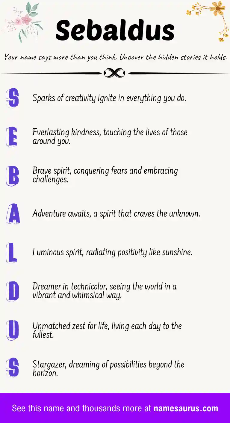Acrostic poem about Sebaldus.