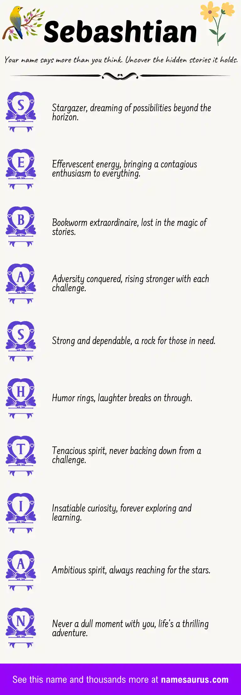 Acrostic poem about Sebashtian.