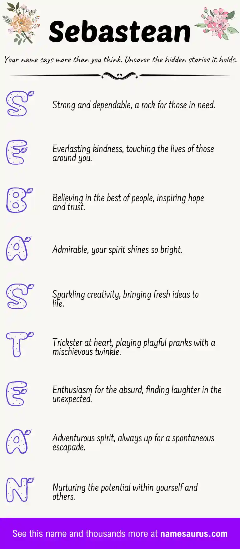 Acrostic poem about Sebastean.