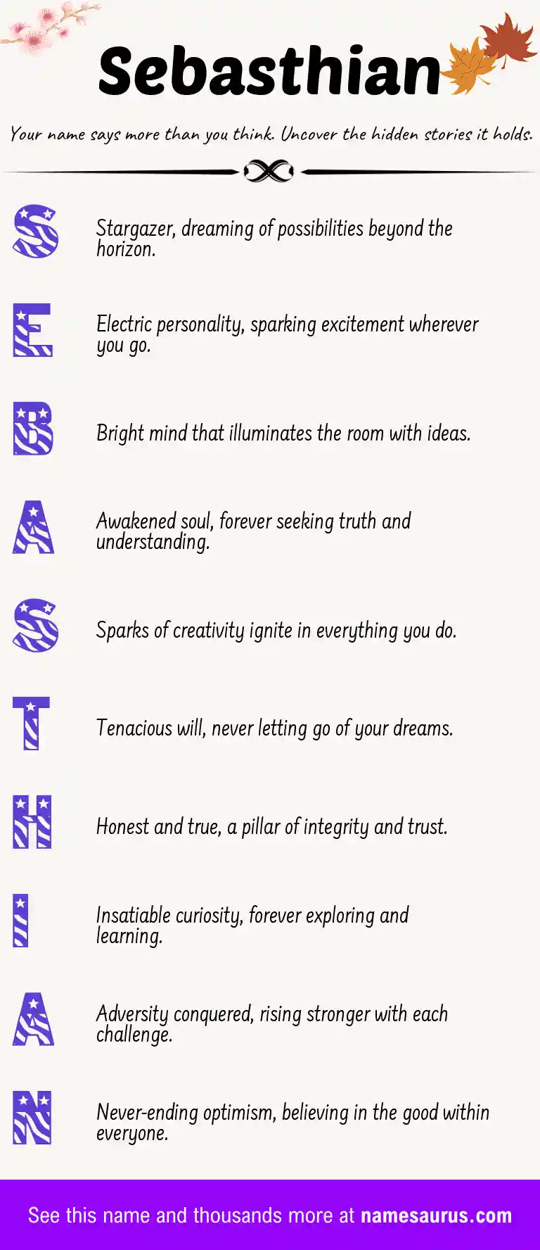 Acrostic poem about Sebasthian.