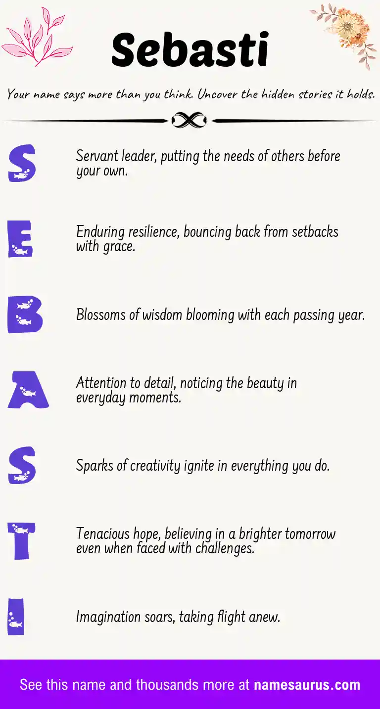 Acrostic poem about Sebasti.