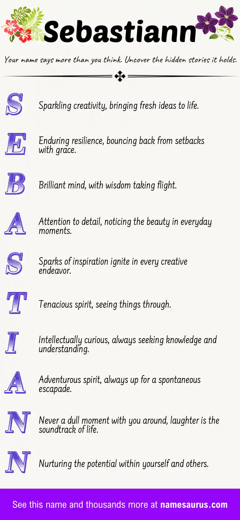 Acrostic poem about Sebastiann.