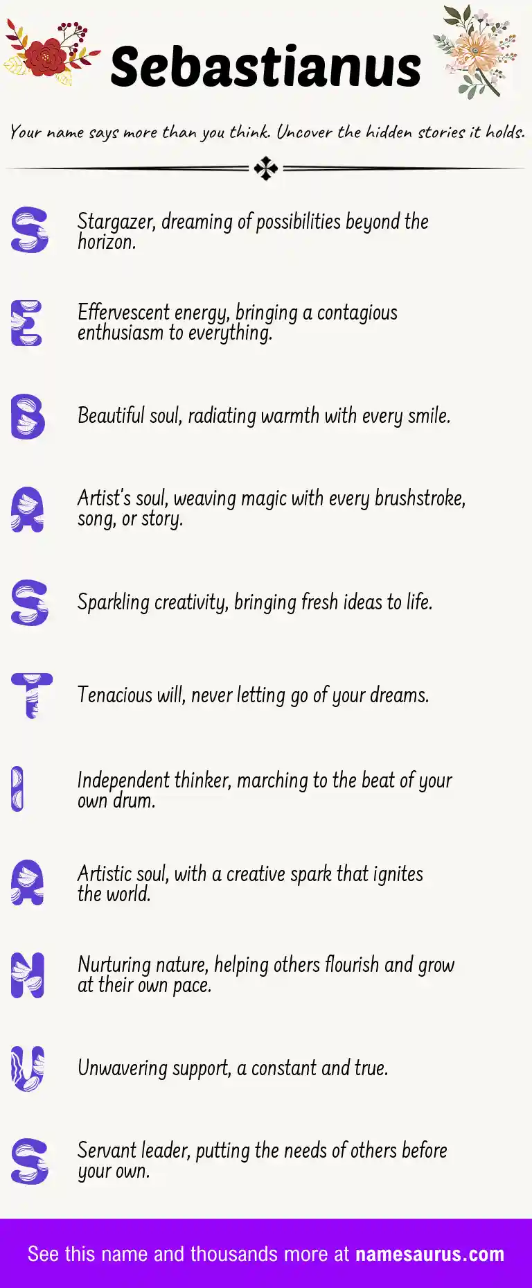 Acrostic poem about Sebastianus.