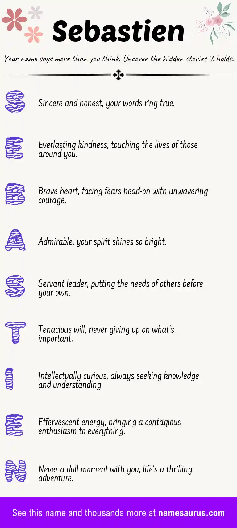Acrostic poem about Sebastien.