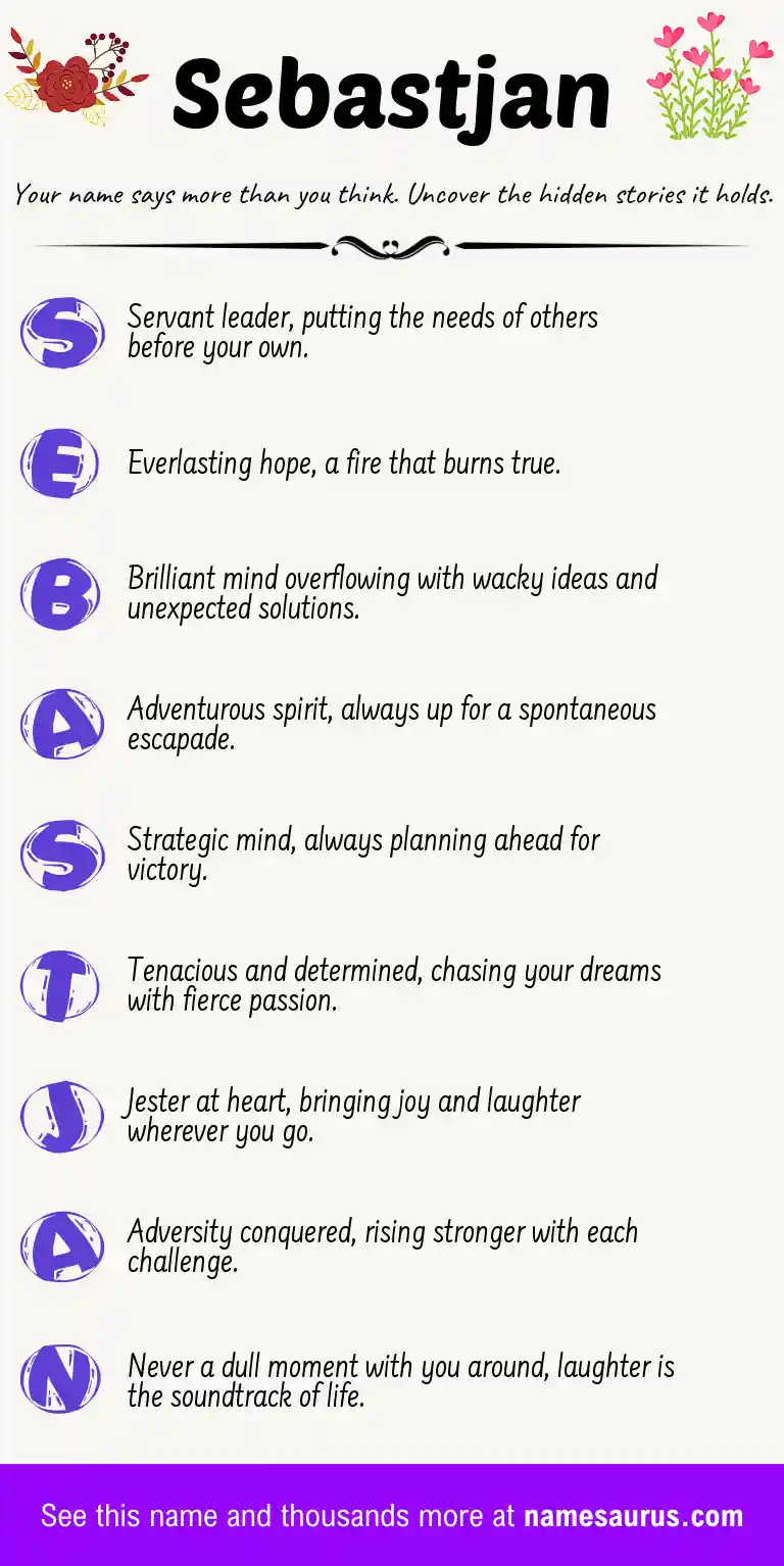 Acrostic poem about Sebastjan.